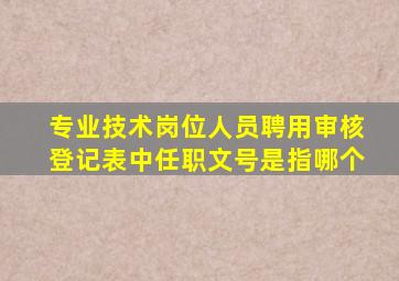 专业技术岗位人员聘用审核登记表中任职文号是指哪个