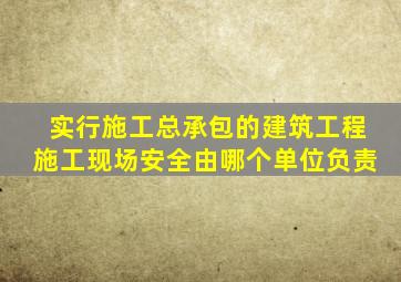 实行施工总承包的建筑工程施工现场安全由哪个单位负责