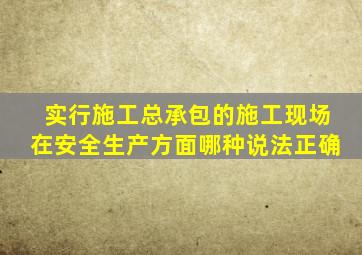 实行施工总承包的施工现场在安全生产方面哪种说法正确