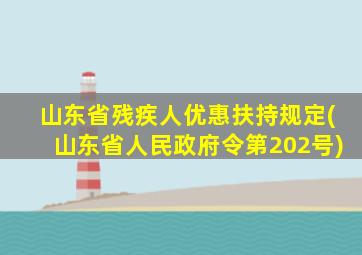 山东省残疾人优惠扶持规定(山东省人民政府令第202号)
