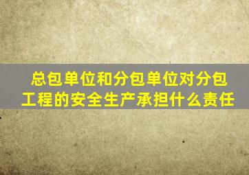 总包单位和分包单位对分包工程的安全生产承担什么责任