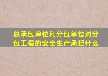 总承包单位和分包单位对分包工程的安全生产承担什么