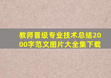 教师晋级专业技术总结2000字范文图片大全集下载