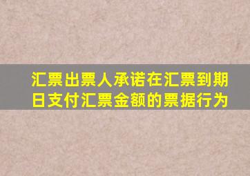 汇票出票人承诺在汇票到期日支付汇票金额的票据行为