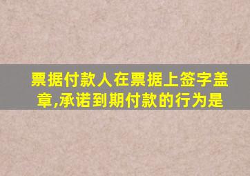 票据付款人在票据上签字盖章,承诺到期付款的行为是